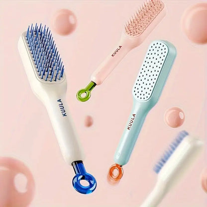 Self-Cleaning Hair Brush - Retractable & Anti-Static Brush, Magic One-Click Cleaning, Perfect for All Hair