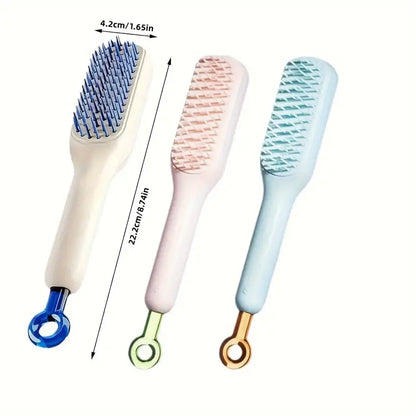 Self-Cleaning Hair Brush - Retractable & Anti-Static Brush, Magic One-Click Cleaning, Perfect for All Hair